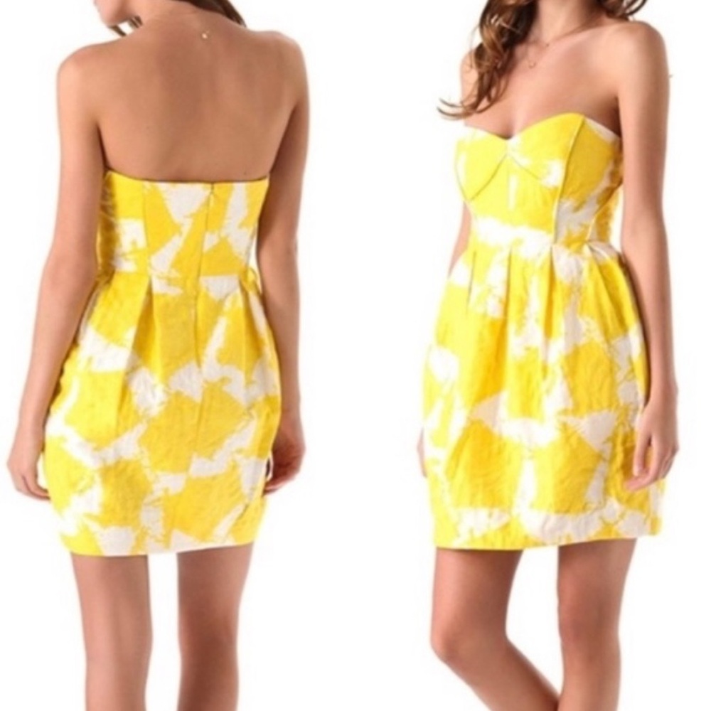 Shoshanna Yellow Strapless Dress Sz 2